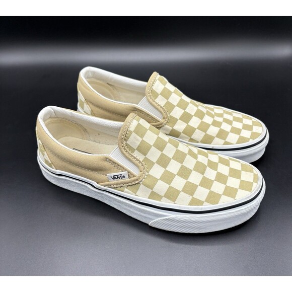 VANS Classic Slip-On Checkerboard / Gold/White Women’s 6.5 / Mens 5.0 - Picture 4 of 8